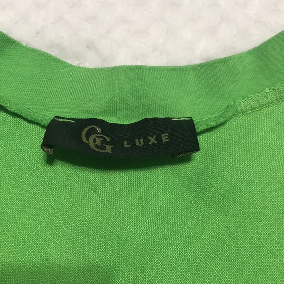 GG Luxe 100% Linen Sleeveless A-line Dress Cover Up Bright Green Size Medium - Picture 4 of 9